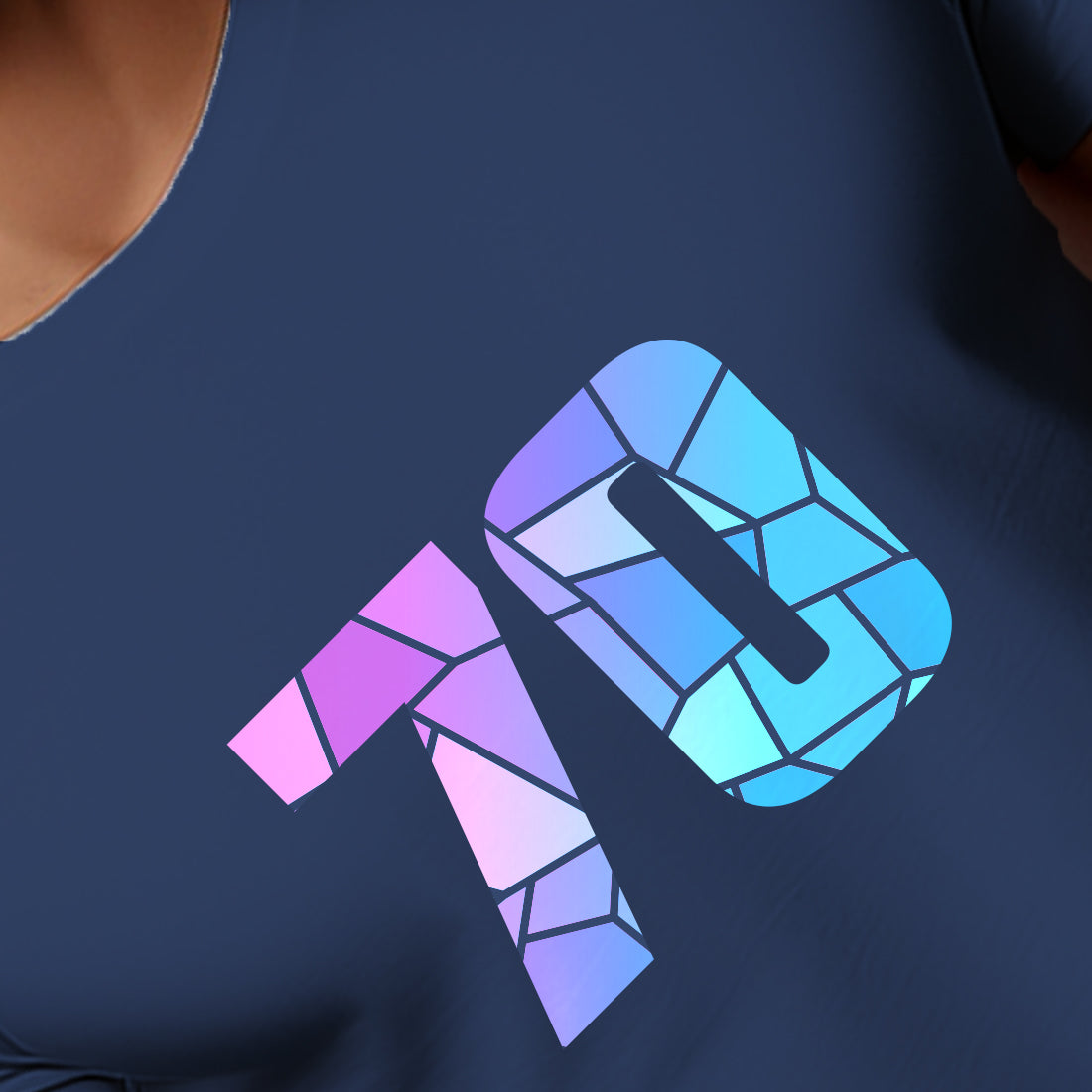 70 Number Men Unisex T-Shirt | Custom Number Graphic Tee (Navy Blue)