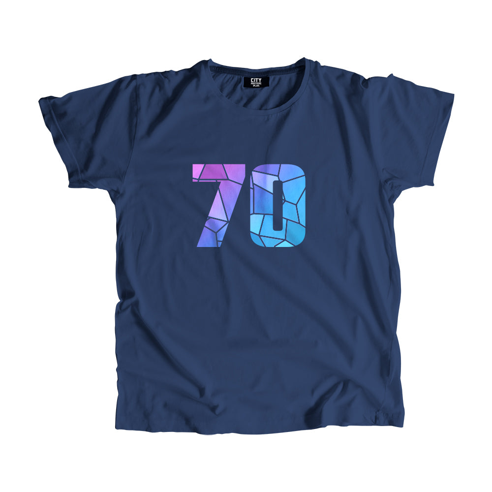 00-99 Numbers Unisex T-Shirt (Navy Blue, Large Size)