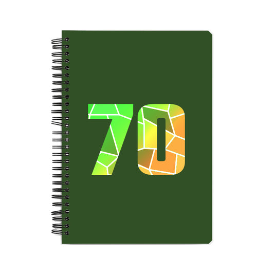 70 Number Notebook (Olive Green, A5 Size, 100 Pages, Ruled, 6 Pack)