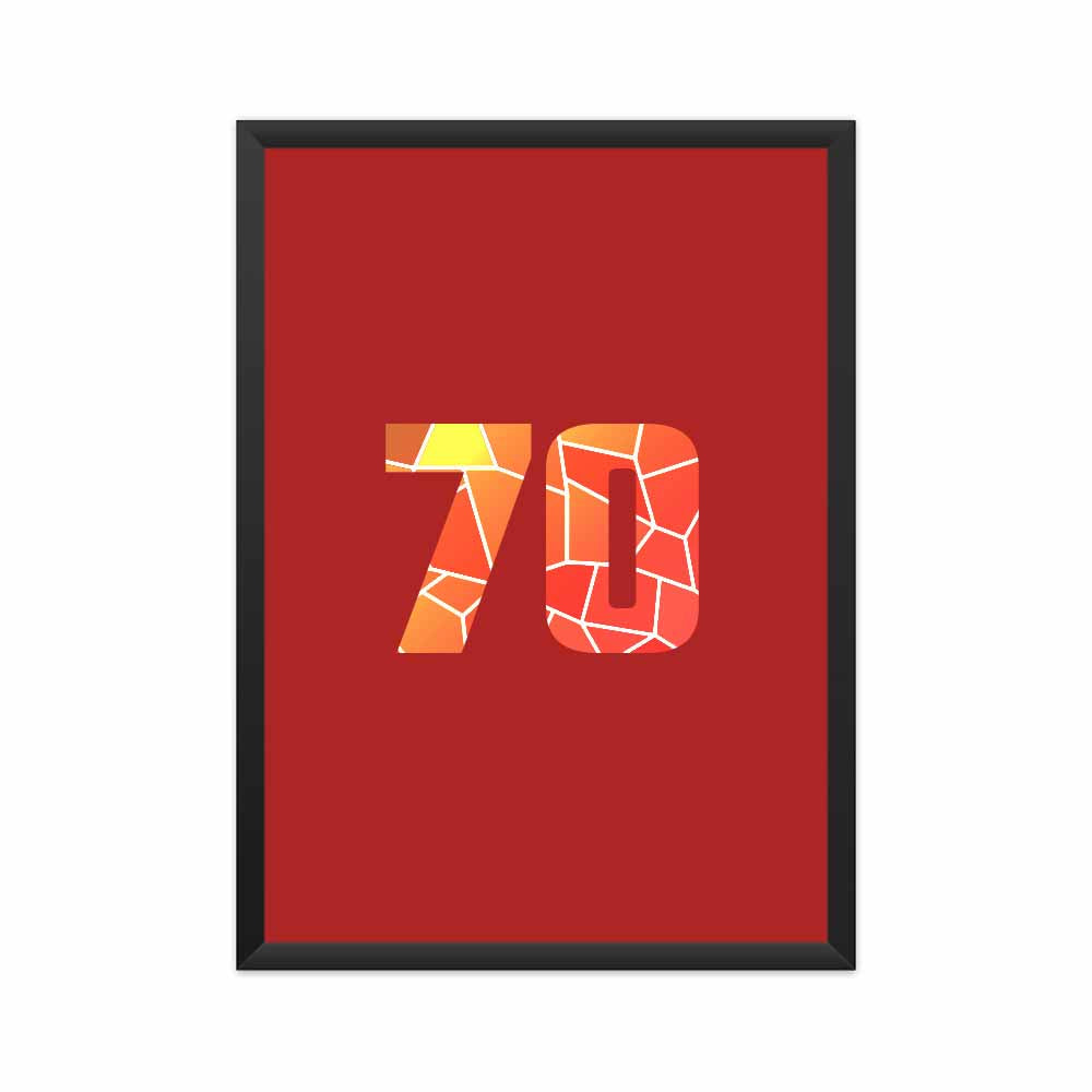 70 Number Framed Poster