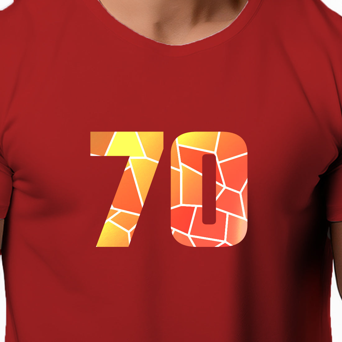 70 Number Men Unisex T-Shirt | Custom Number Graphic Tee (Red)
