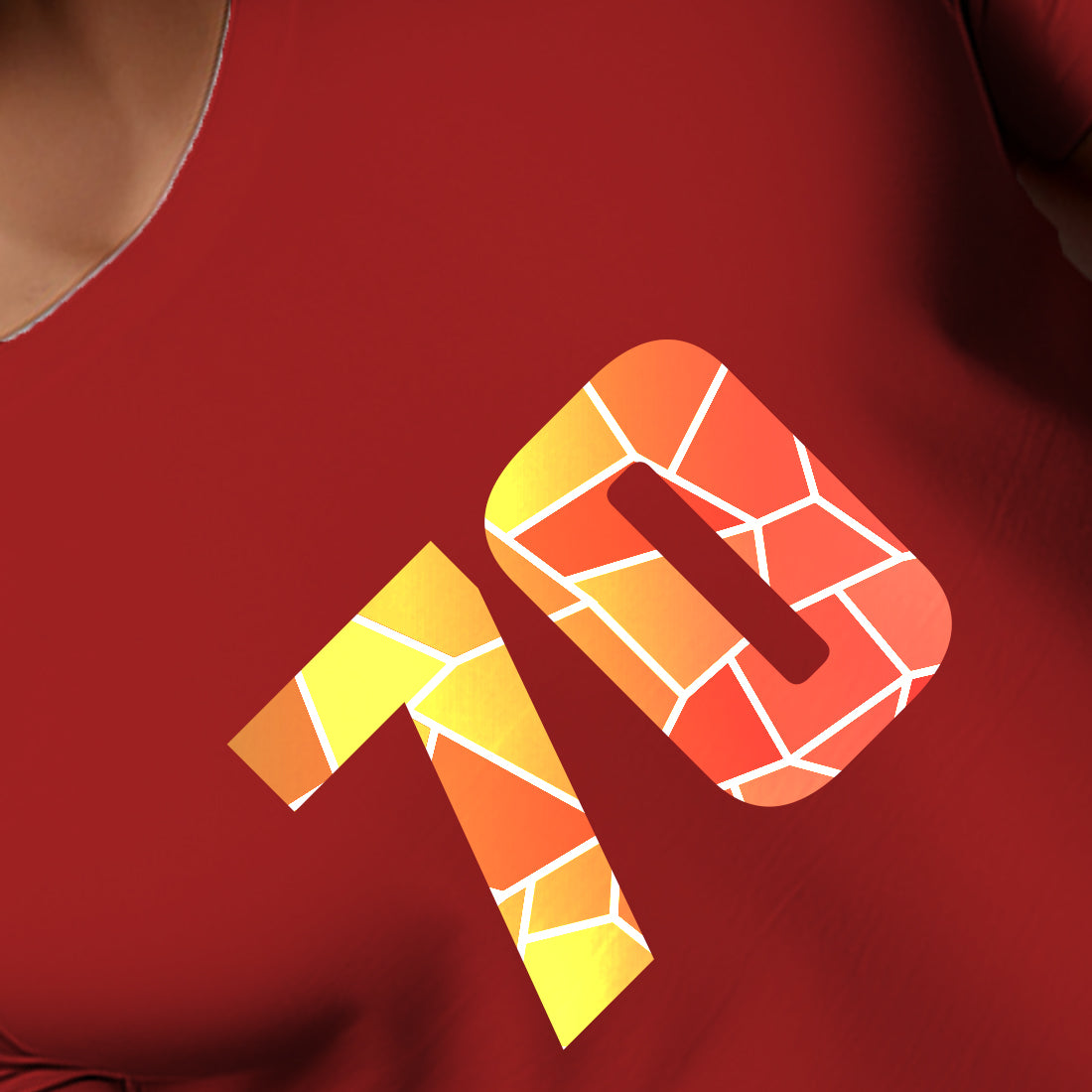 70 Number Men Unisex T-Shirt | Custom Number Graphic Tee (Red)