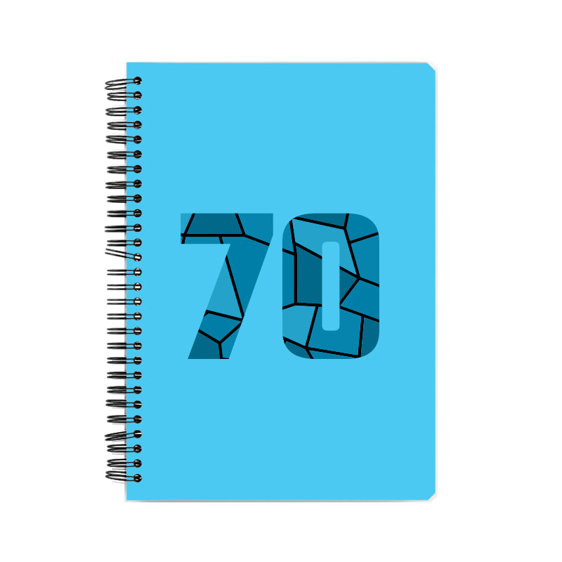 70 Number Notebook (Sky Blue, A5 Size, 100 Pages, Ruled, 6 Pack)