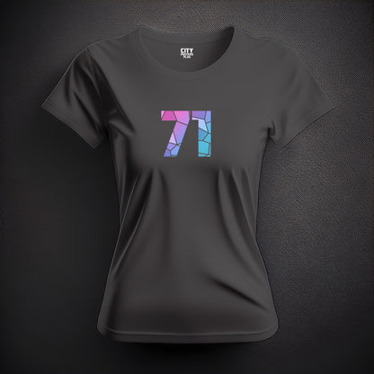 71 Number Women T-Shirt (Charcoal Grey) | Stylish Numeric Graphic Tee