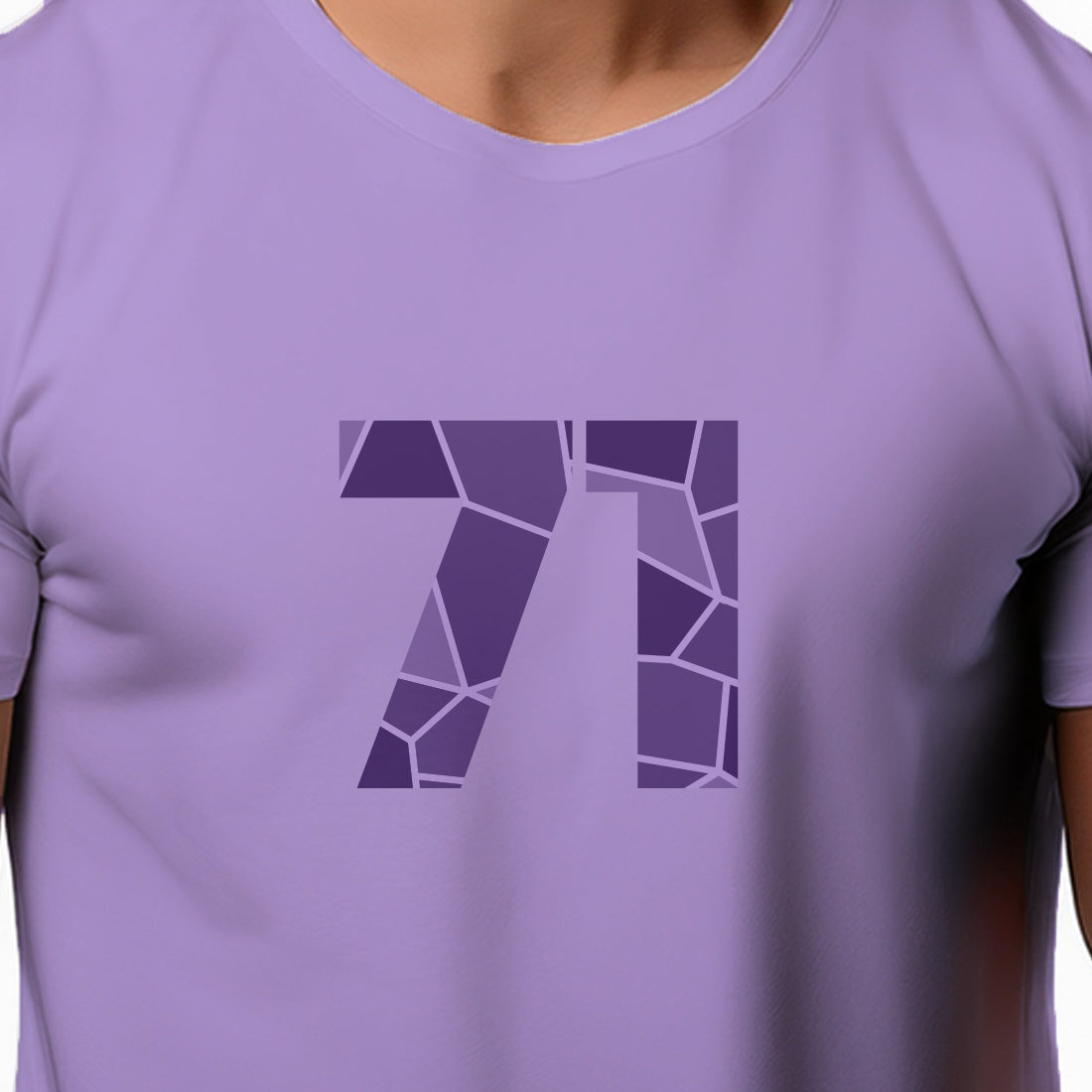 71 Number Men Unisex T-Shirt | Custom Number Graphic Tee (Iris Lavender)