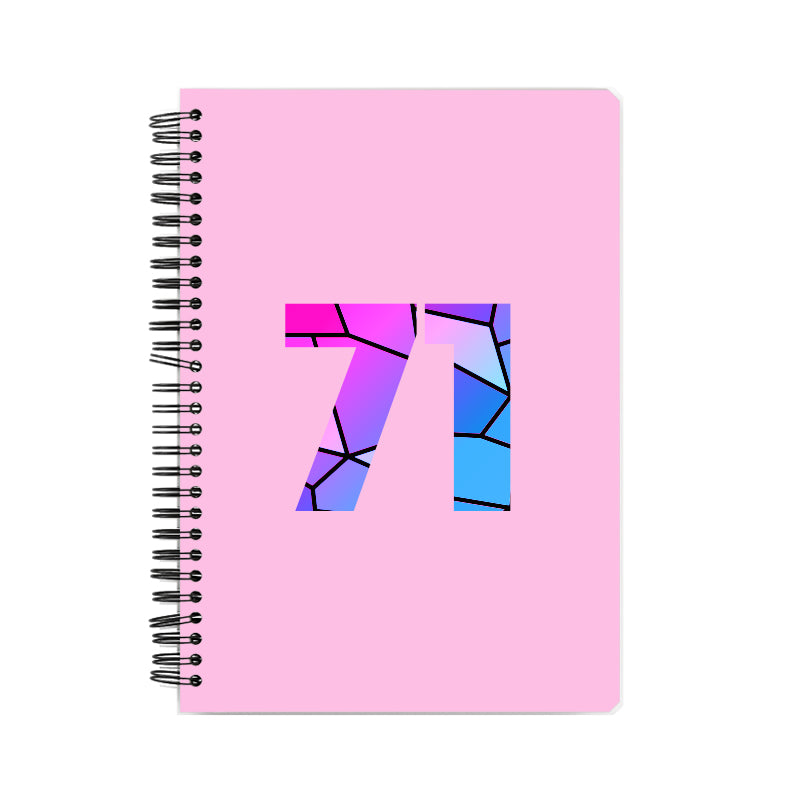 71 Number Notebook (Light Pink, A5 Size, 100 Pages, Ruled, 6 Pack)