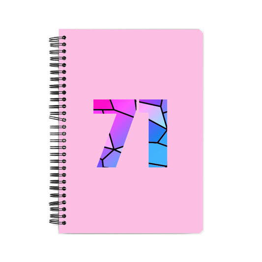 71 Number Notebook (Light Pink, A5 Size, 100 Pages, Ruled, 6 Pack)