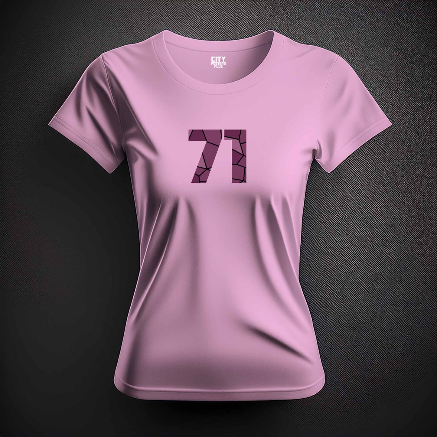 Number 71  Women T-Shirt (Light Pink) | Stylish Numeric Graphic Tee