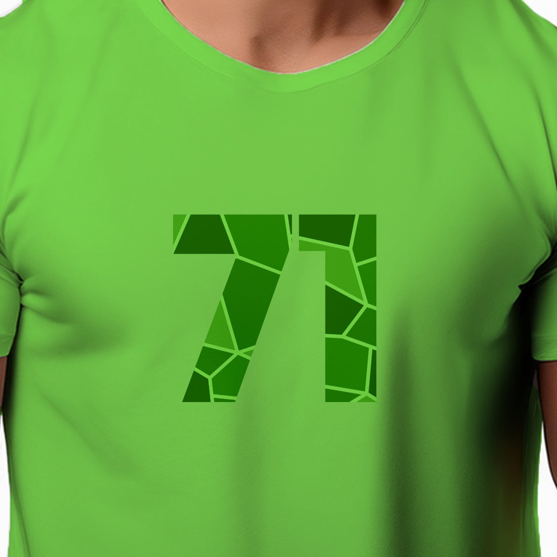 71 Number Men Unisex T-Shirt | Custom Number Graphic Tee (Liril Green)