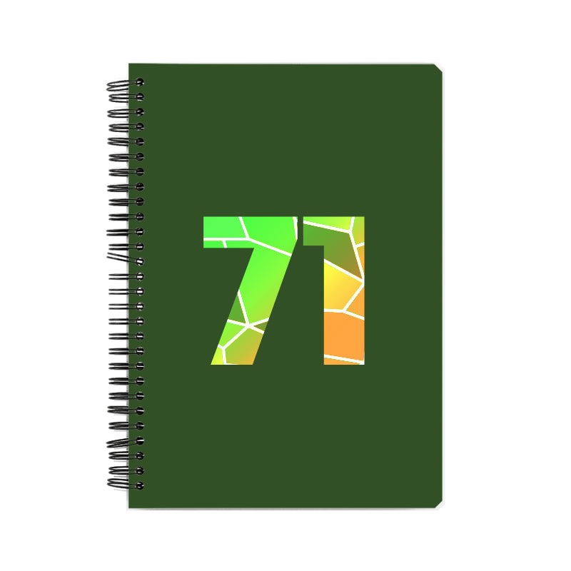 71 Number Notebook (Olive Green, A5 Size, 100 Pages, Ruled, 6 Pack)