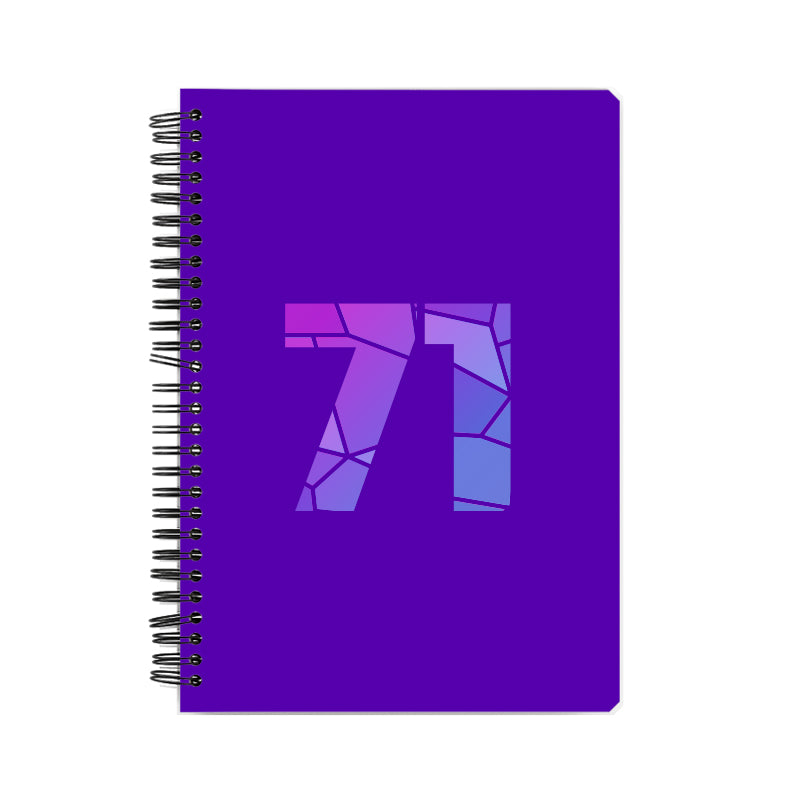 71 Number Notebook (Purple, A5 Size, 100 Pages, Ruled, 6 Pack)