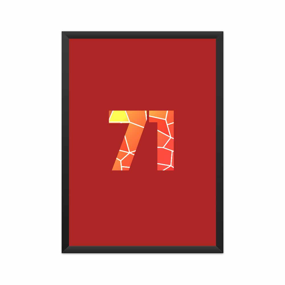 71 Number Framed Poster