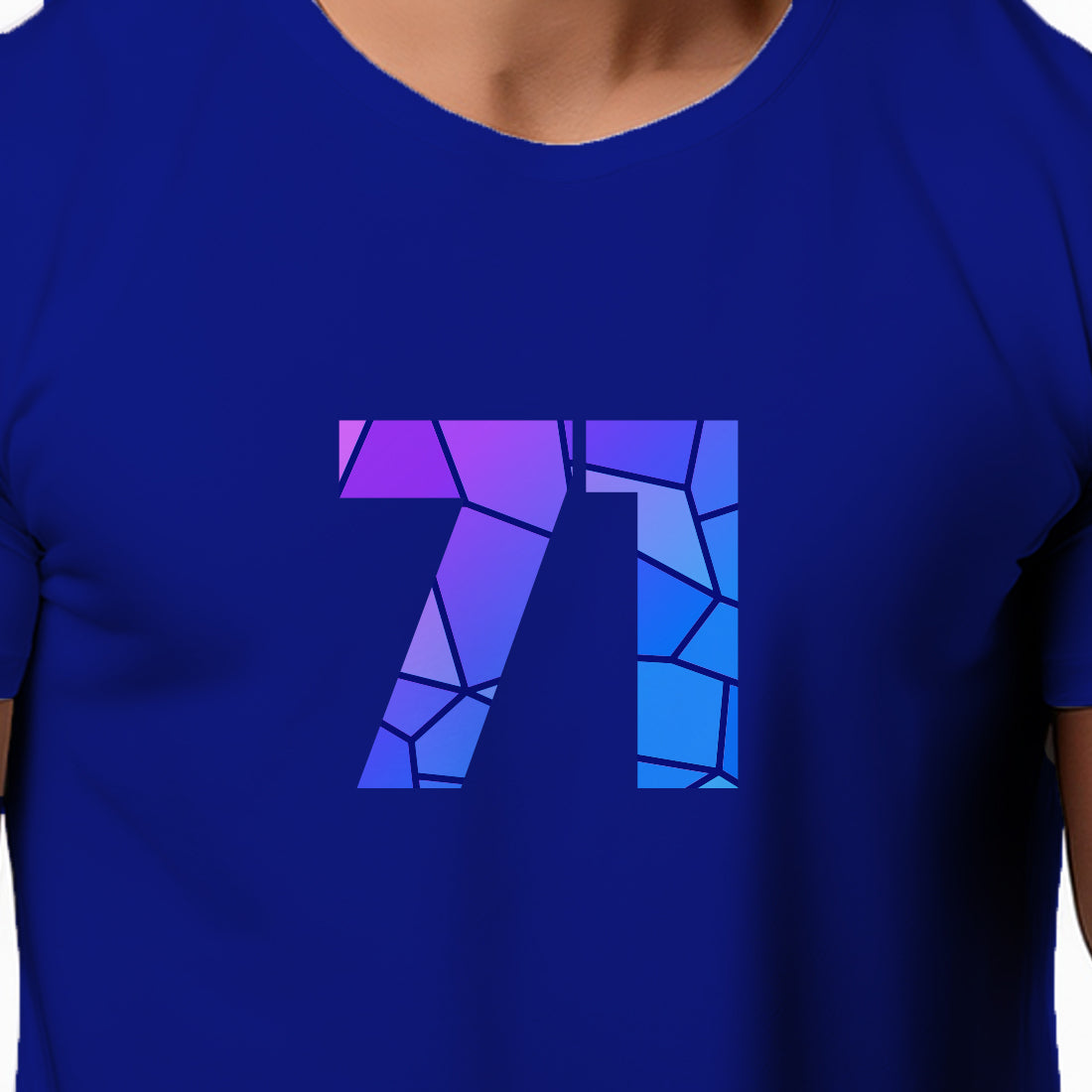 71 Number Men Unisex T-Shirt | Custom Number Graphic Tee (Royal Blue)