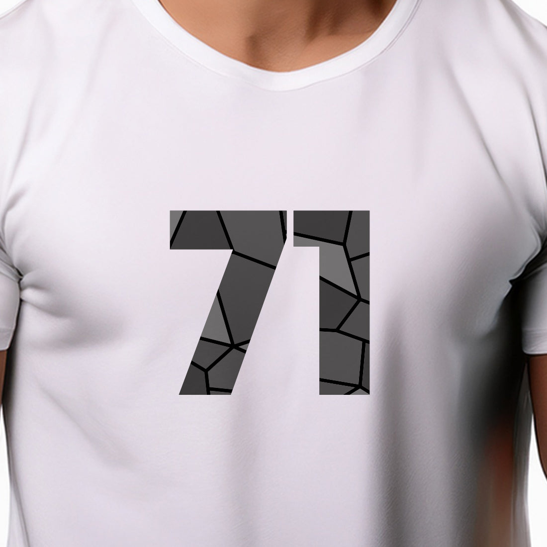 71 Number Men Unisex T-Shirt | Custom Number Graphic Tee (White)