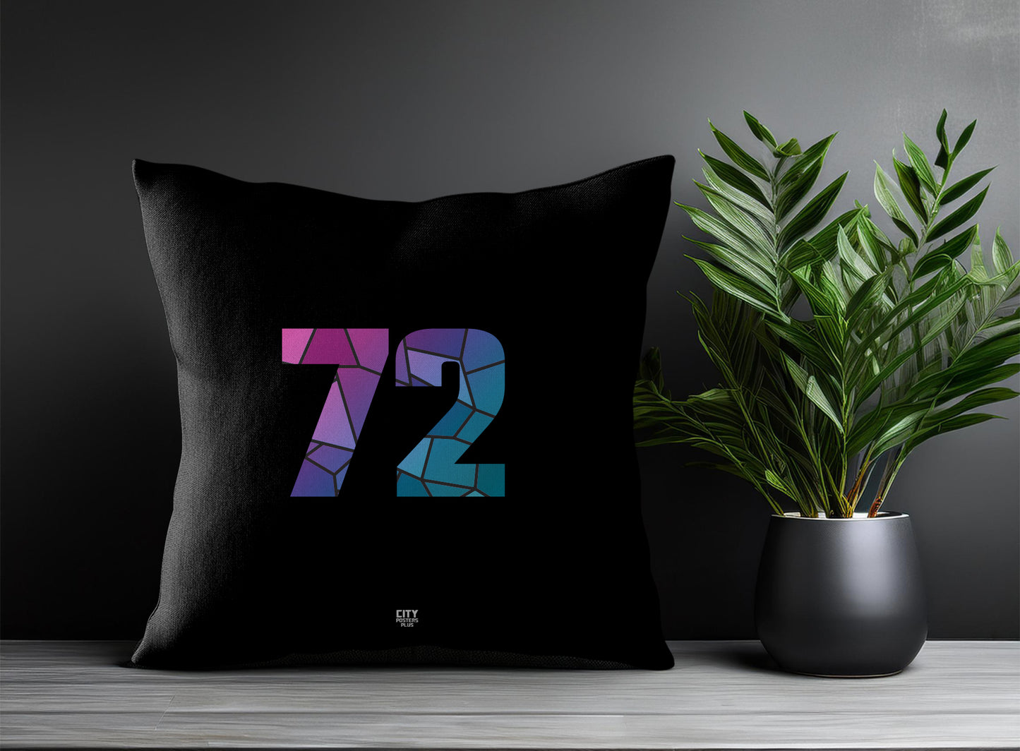 72 Number Pillow Case (Black)