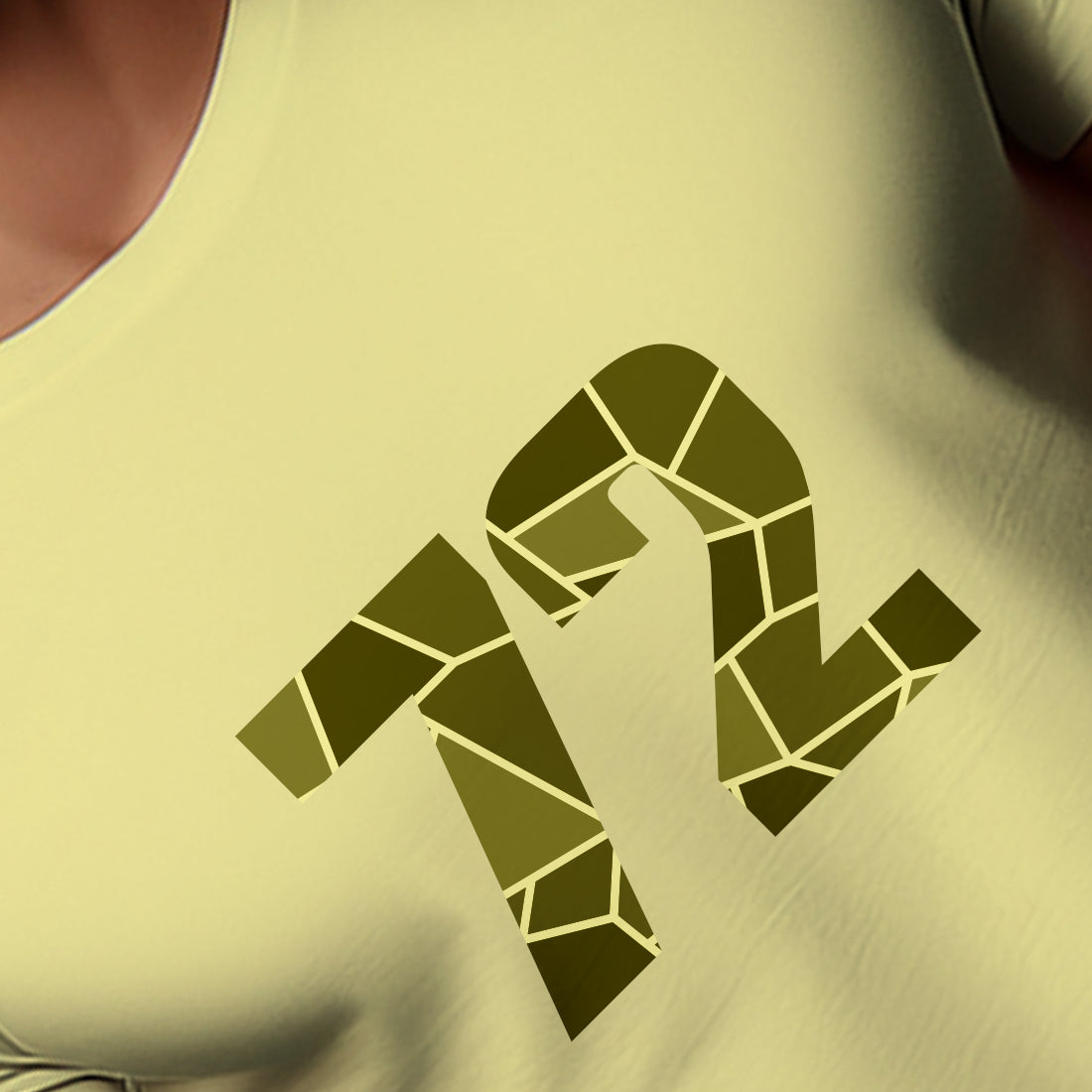 72 Number Men Unisex T-Shirt | Custom Number Graphic Tee (Butter Yellow)