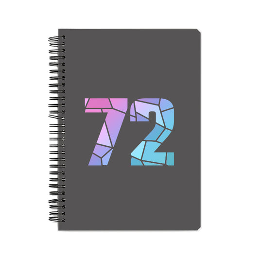 72 Number Notebook (Charcoal Grey, A5 Size, 100 Pages, Ruled, 6 Pack)