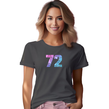 72 Number Women T-Shirt (Charcoal Grey) | Stylish Numeric Graphic Tee