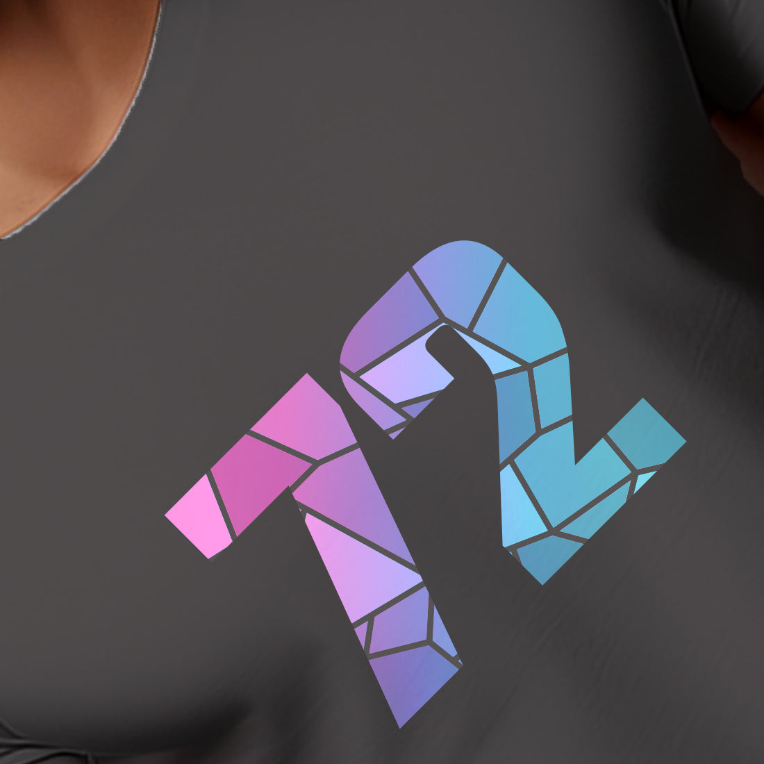 72 Number Men Unisex T-Shirt | Custom Number Graphic Tee (Charcoal Grey)