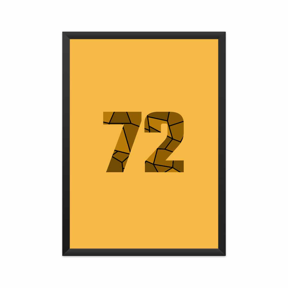 72 Number Framed Poster