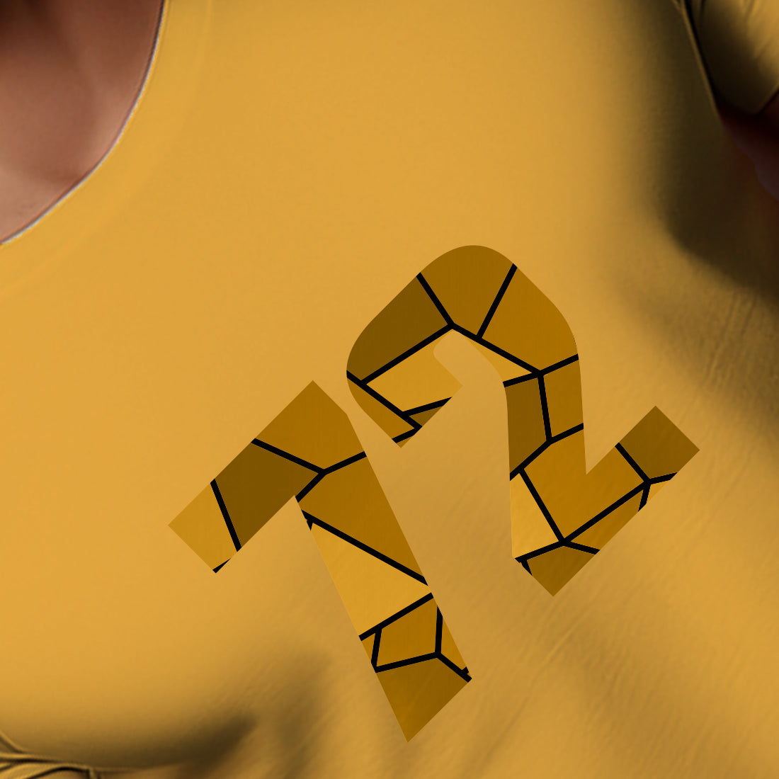 72 Number Men Unisex T-Shirt | Custom Number Graphic Tee (Golden Yellow)