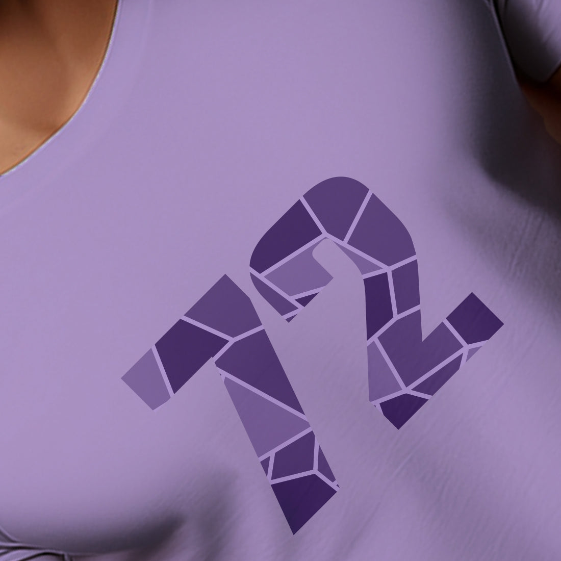 72 Number Men Unisex T-Shirt | Custom Number Graphic Tee (Iris Lavender)