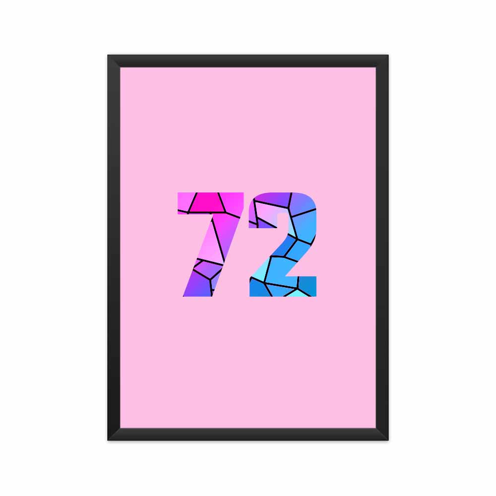 72 Number Framed Poster