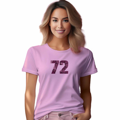 72 Number Women T-Shirt (Light Pink) | Stylish Numeric Graphic Tee