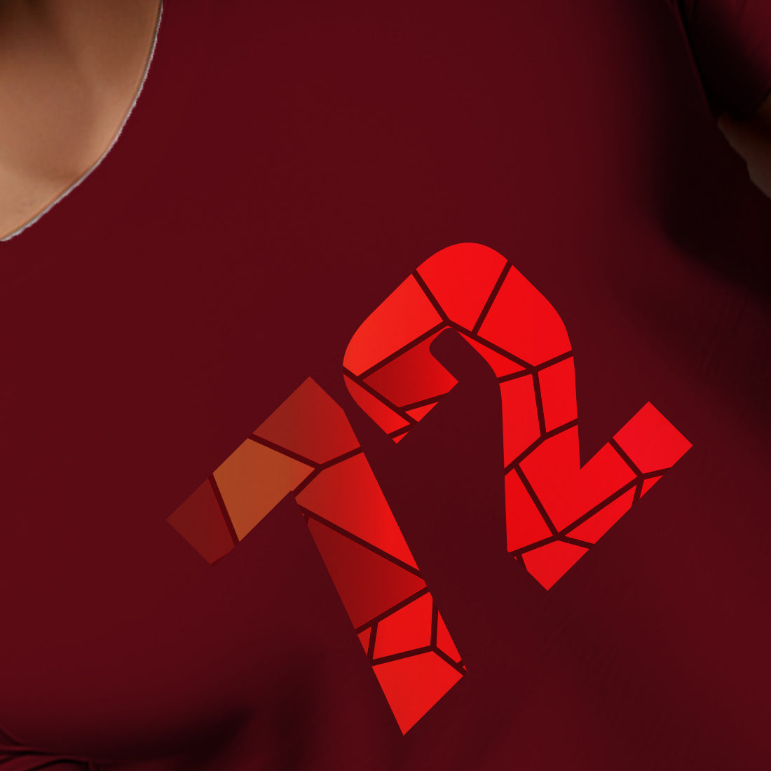 72 Number Men Unisex T-Shirt | Custom Number Graphic Tee (Maroon)
