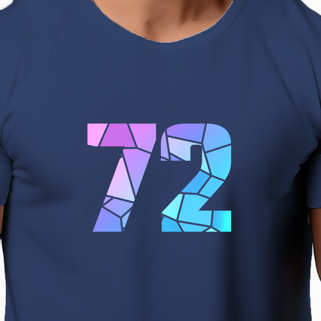 72 Number Men Unisex T-Shirt | Custom Number Graphic Tee (Navy Blue)