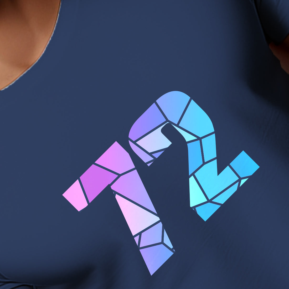 72 Number Men Unisex T-Shirt | Custom Number Graphic Tee (Navy Blue)