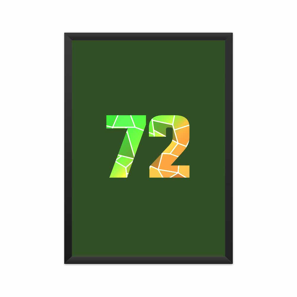 72 Number Framed Poster