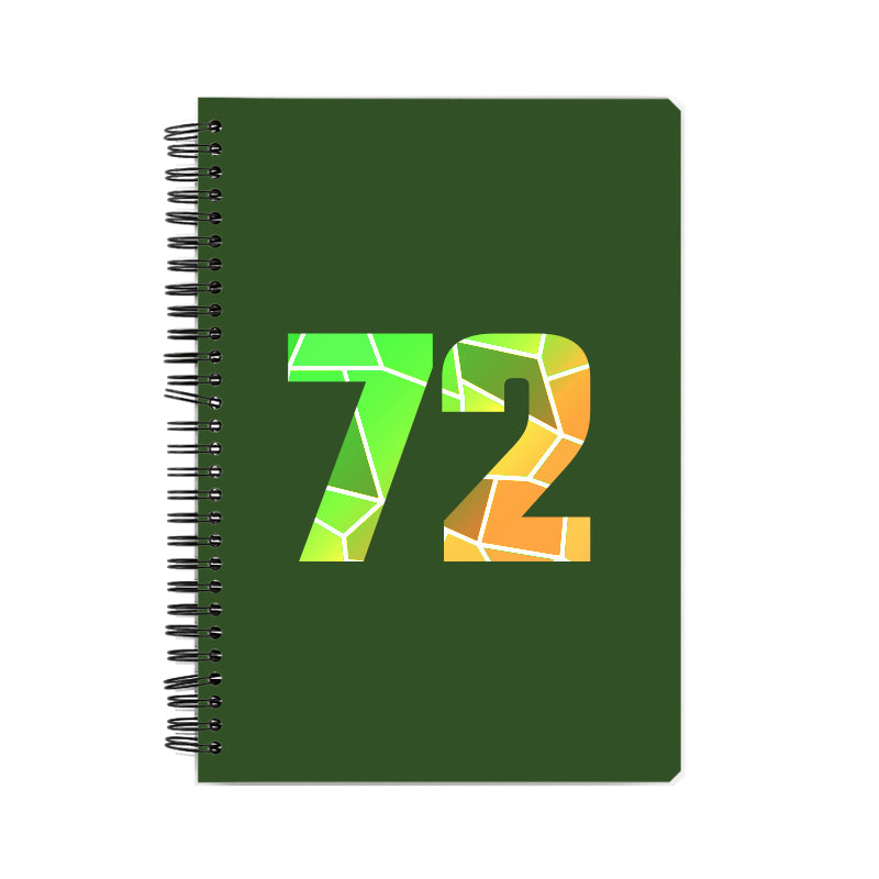 72 Number Notebook (Olive Green, A5 Size, 100 Pages, Ruled, 6 Pack)