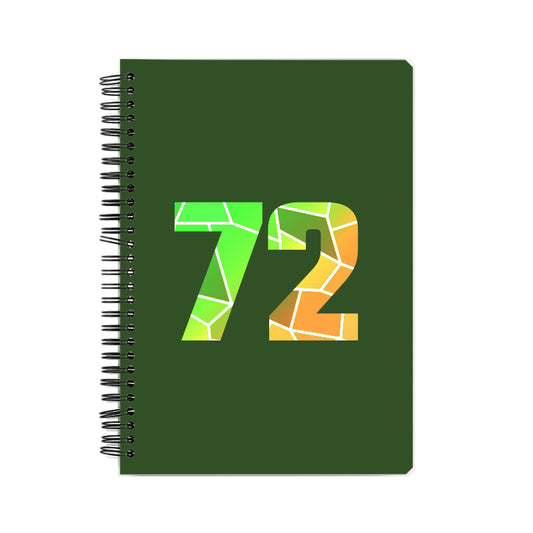 72 Number Notebook (Olive Green, A5 Size, 100 Pages, Ruled, 6 Pack)