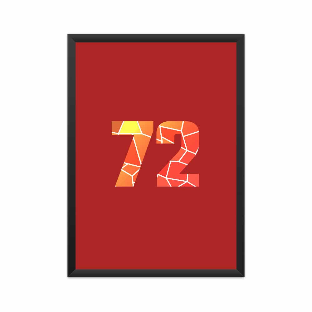 72 Number Framed Poster