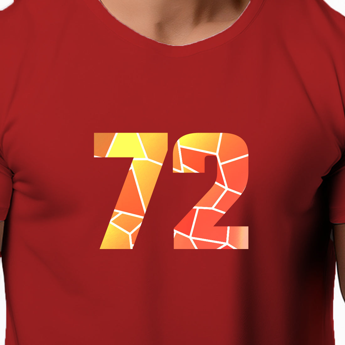 72 Number Men Unisex T-Shirt | Custom Number Graphic Tee (Red)