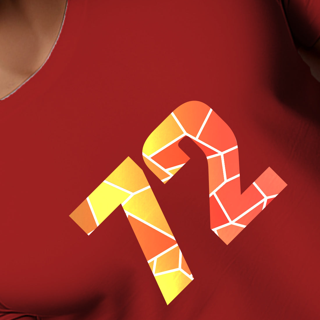 72 Number Men Unisex T-Shirt | Custom Number Graphic Tee (Red)