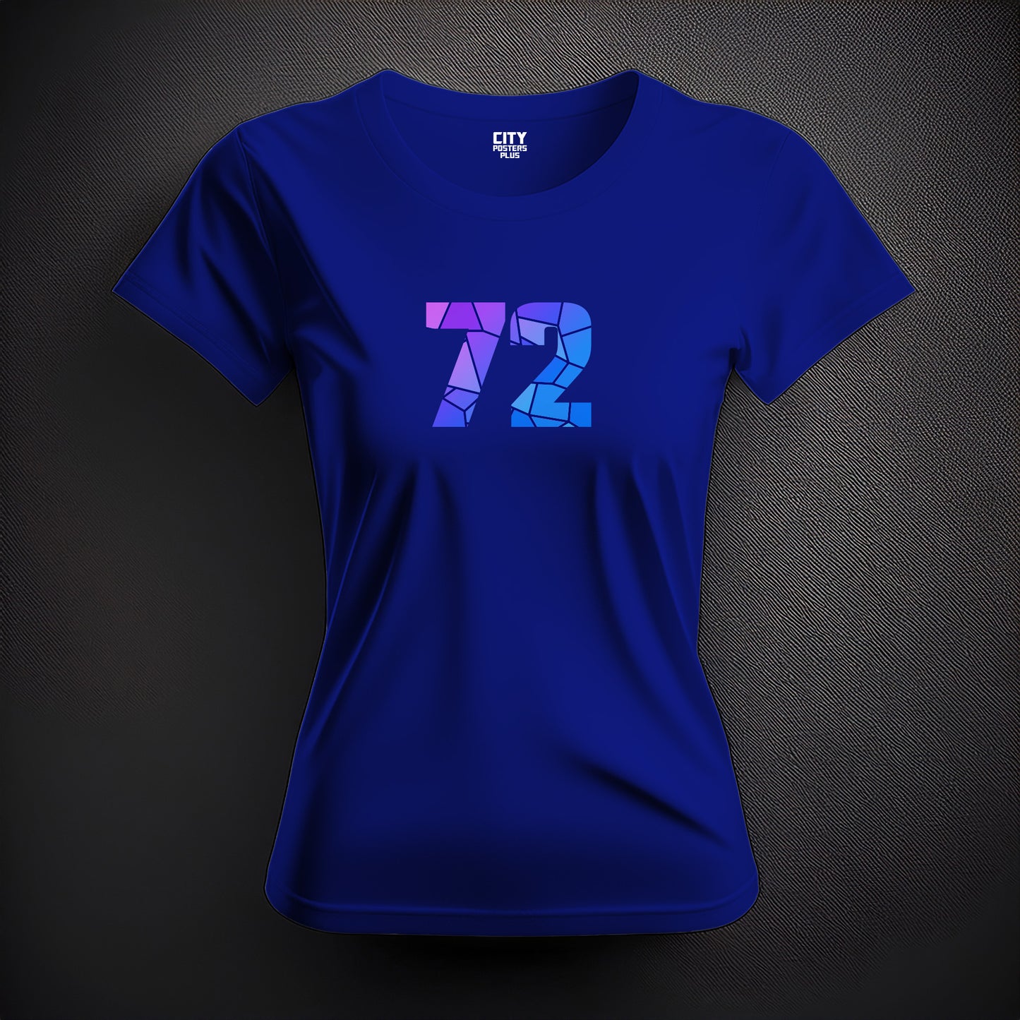 Number 72  Women T-Shirt (Royal Blue) | Stylish Numeric Graphic Tee