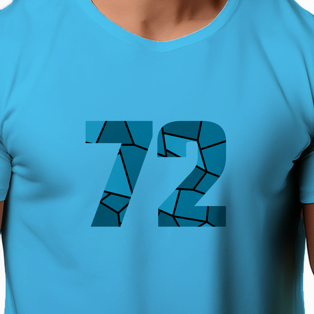 72 Number Men Unisex T-Shirt | Custom Number Graphic Tee (Sky Blue)
