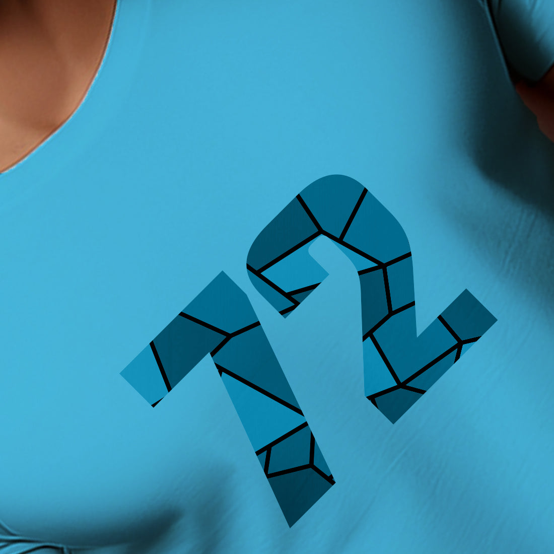 72 Number Men Unisex T-Shirt | Custom Number Graphic Tee (Sky Blue)