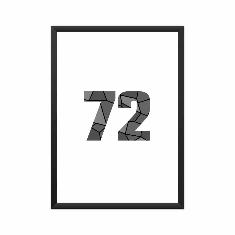 72 Number Framed Poster