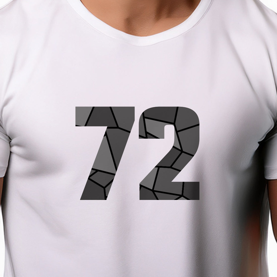 72 Number Men Unisex T-Shirt | Custom Number Graphic Tee (White)