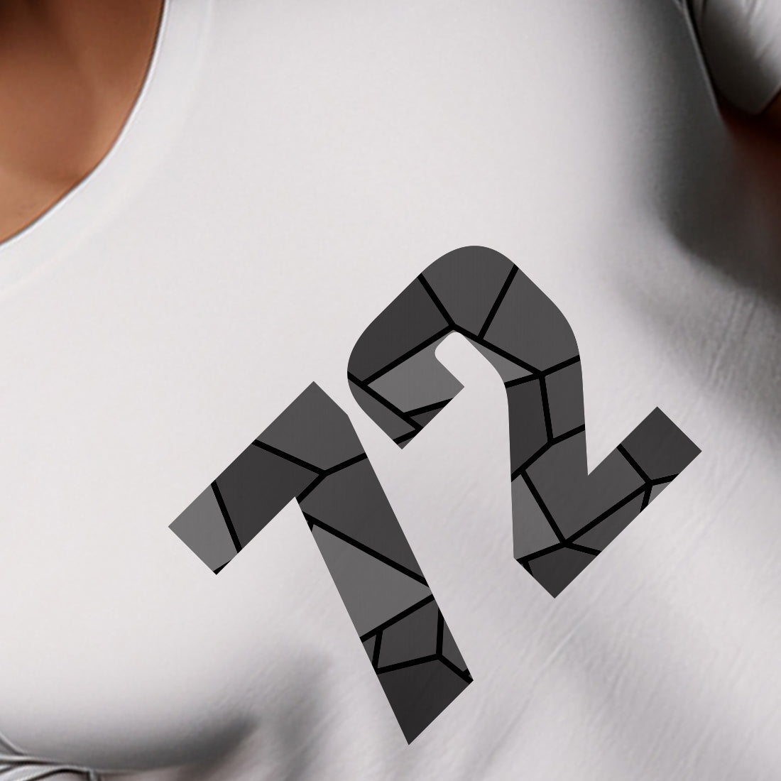 72 Number Men Unisex T-Shirt | Custom Number Graphic Tee (White)