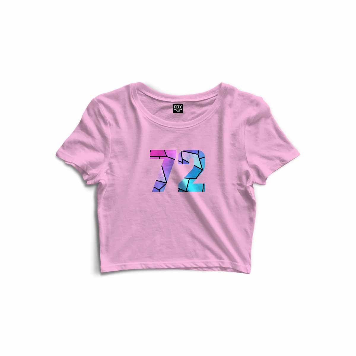 72 Number Women Crop Top (Light Pink)