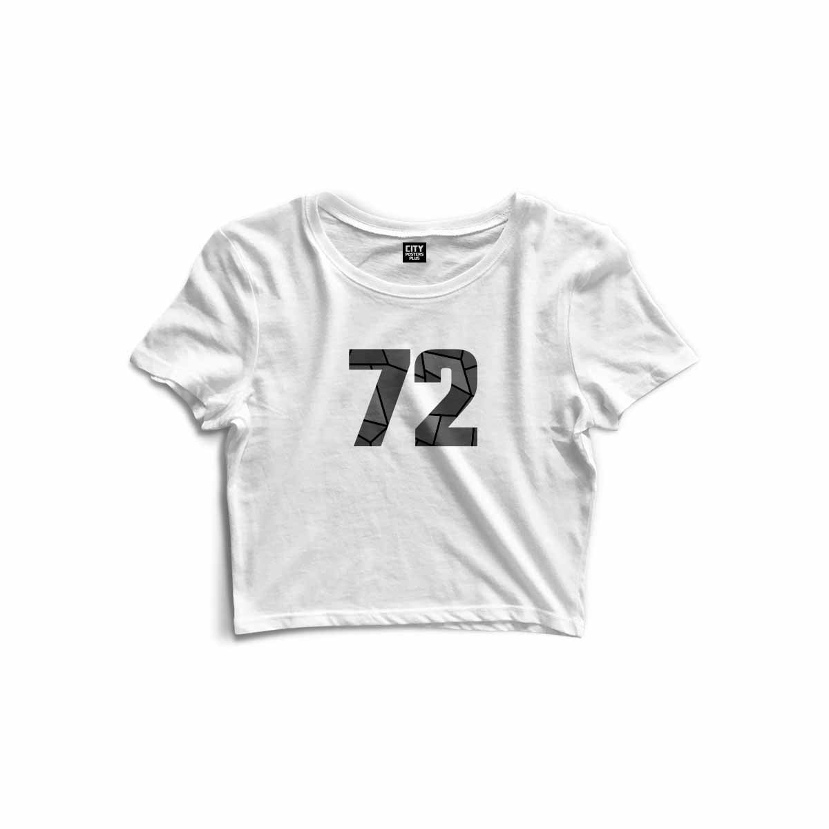 72 Number Women Crop Top (White)