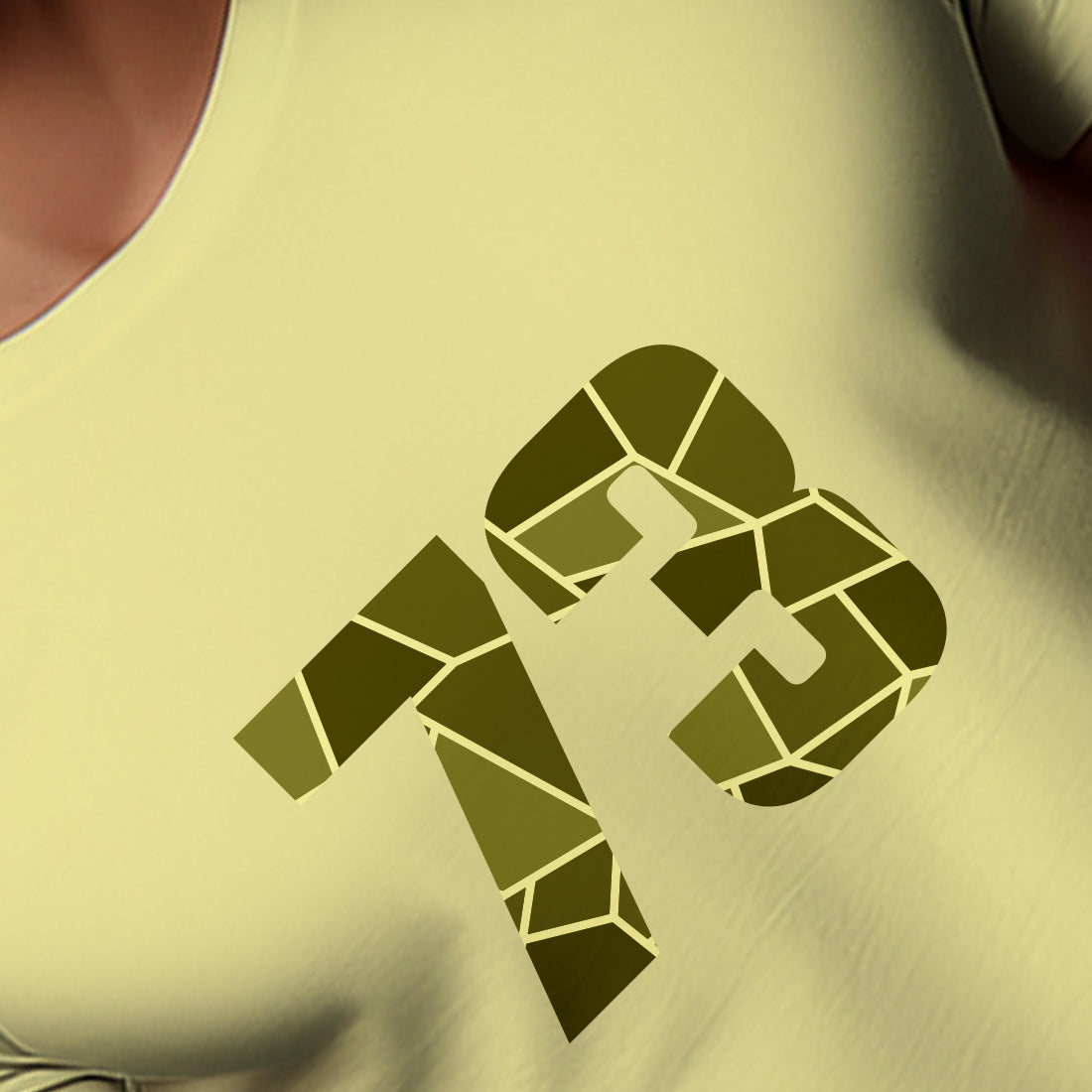 73 Number Men Unisex T-Shirt | Custom Number Graphic Tee (Butter Yellow)