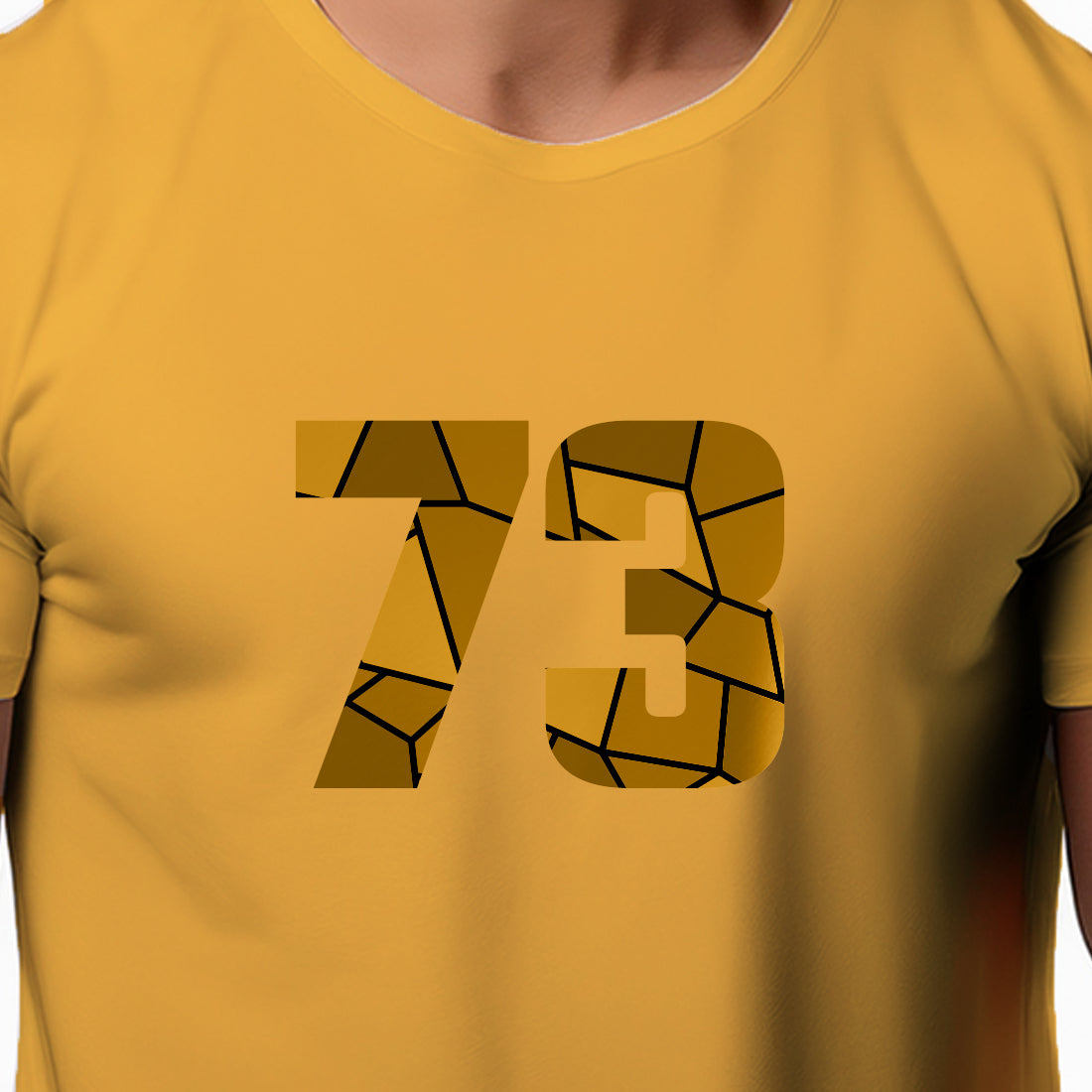 73 Number Men Unisex T-Shirt | Custom Number Graphic Tee (Golden Yellow)