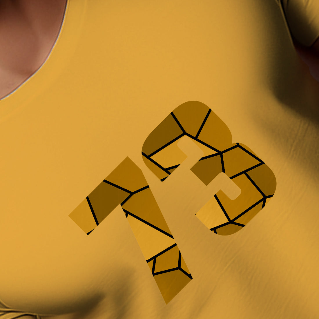 73 Number Men Unisex T-Shirt | Custom Number Graphic Tee (Golden Yellow)
