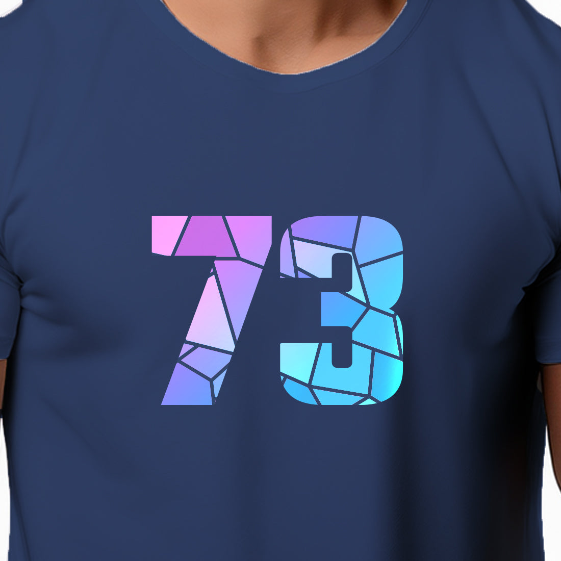 73 Number Men Unisex T-Shirt | Custom Number Graphic Tee (Navy Blue)