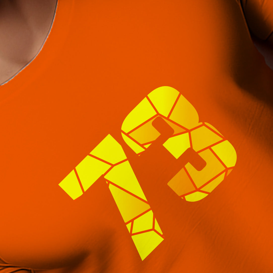 73 Number Men Unisex T-Shirt | Custom Number Graphic Tee (Orange)